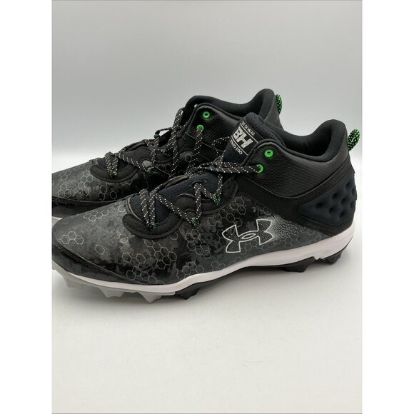 Under Armour Harper 8 Mid RM Baseball Cleats Men's Size 14 Black 3026592 001 - Picture 2 of 9